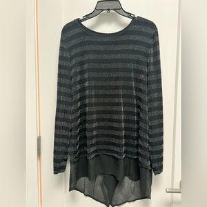 INC Black & Silver Sparkly Top